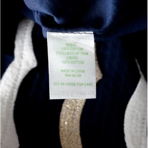 Lilly Pulitzer One Shoulder Blue White‎ Gold Dress Size 0 MSRP $298 - Picture 6 of 6